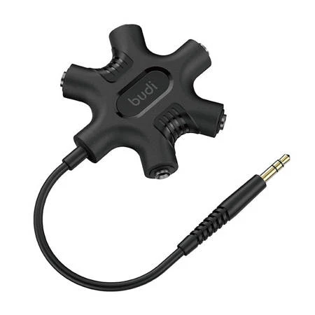 ADAPTADOR JACK 3.5 PARA 5XJACK 3.5 BUDI ROCKSTAR AUX PRETO