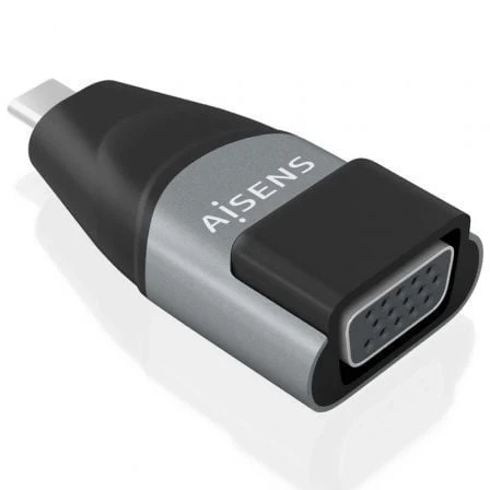 AISENS A109-0863 adaptador para cabos VGA USB C Preto, Cinzento