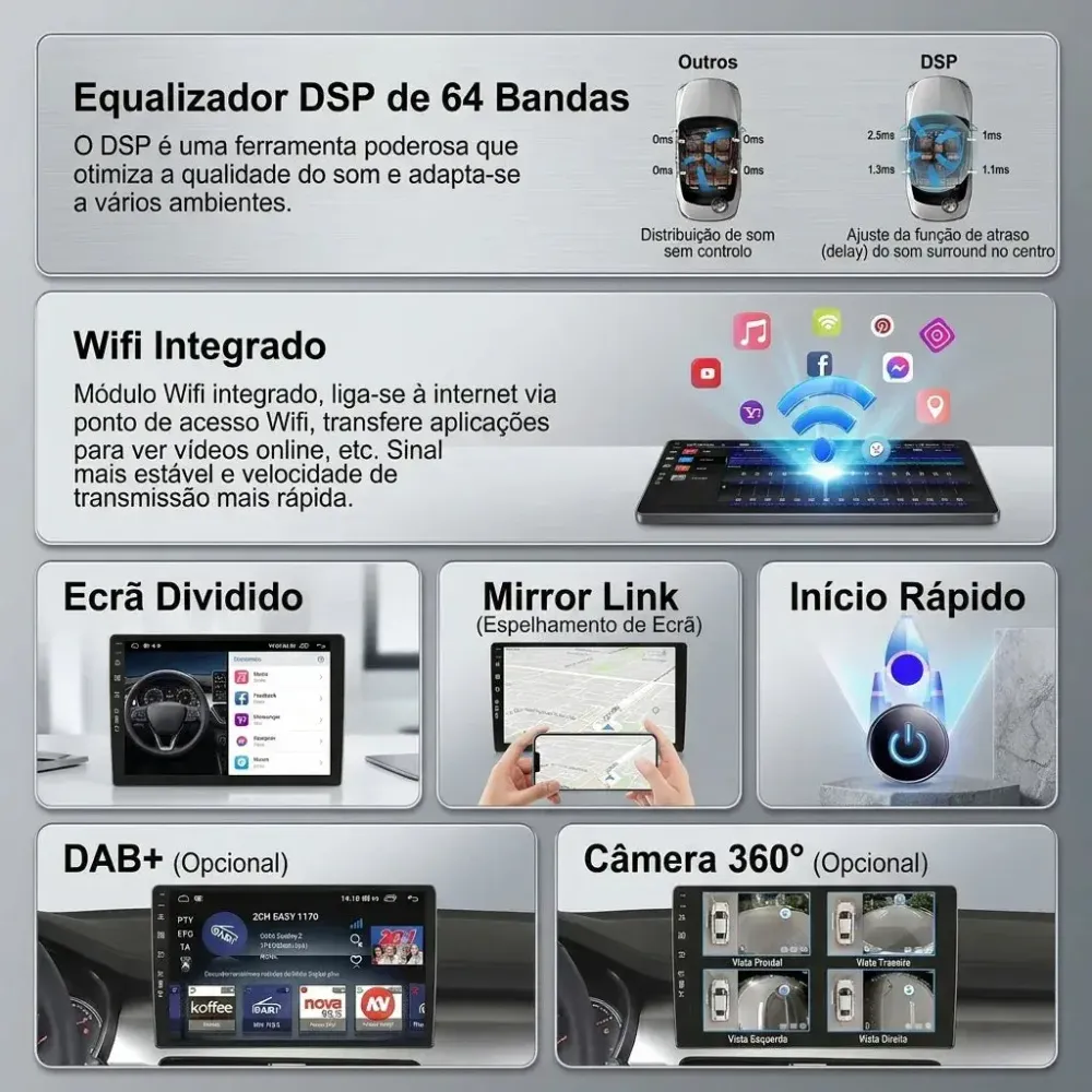 Autorádio Android 14 BKAP 5434D04 – Ford Mustang 2015-2021 (9” Ecrã Tátil | CarPlay & Android Auto | Câmara & Mic | GPS |...