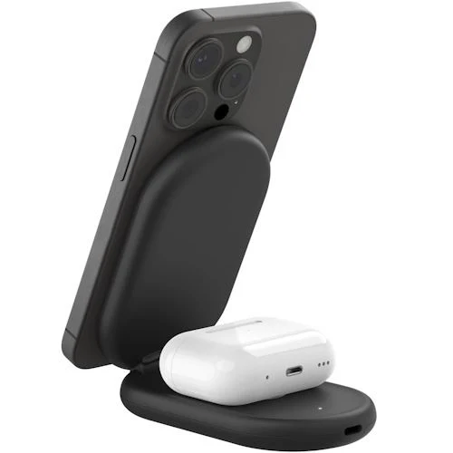Base de Carregamento Wireless Magnético Dual Belkin BoostCharge Qi2 15W WIZ028vfBK - Preto