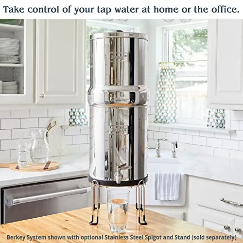 berkey BK4 X 2-bb Big berkey sSistema de filtrado de agua potable con 4 filtros – 2 Filtros De Color Negro y 2 filtros de...