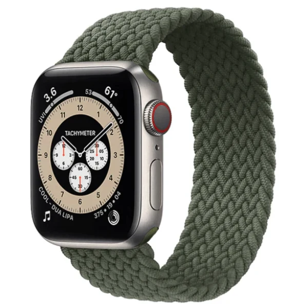Bracelete Braided Solo NylonSense para Apple Watch SE 3 - 40mm (Pulso:166-176mm) - Verde Escuro