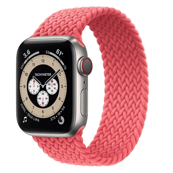 Bracelete Braided Solo Nylonsense para Apple Watch Series 11 - 46mm (Pulso:170-182mm) - Rosa