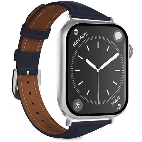 Bracelete Couro Puro Petite para Apple Watch 38/40/41 mm - Azul Escuro