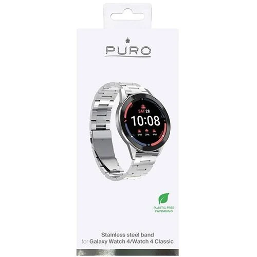 Bracelete ço Inox Puro para Samsung Galaxy Watch 4 / 5 / 6 - Prateada