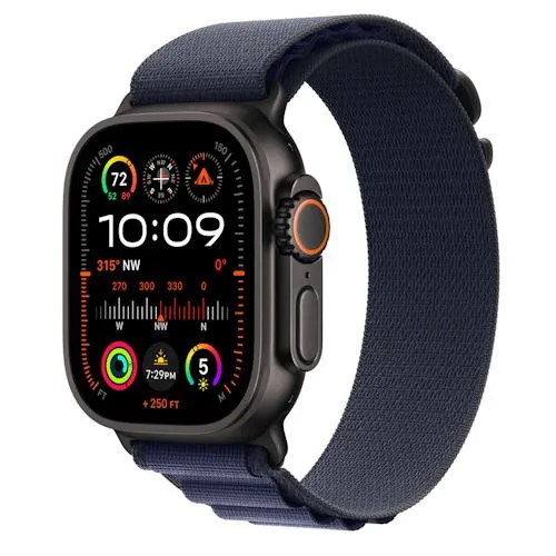 Bracelete Loop Alpine Apple para Apple Watch Ultra 49mm L - Azul Navy/Titânio Preto