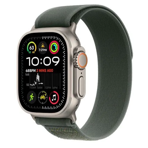 Bracelete Loop Trail Apple para Apple Watch Ultra 49mm M/L - Verde/Titânio Natural