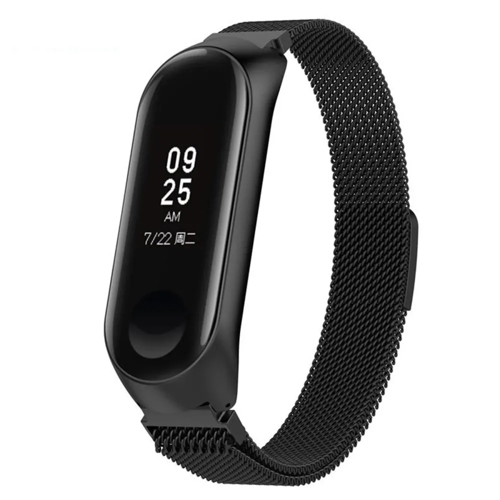 Bracelete Milanese Loop Fecho Magnético para Xiaomi Mi Band 6 / Mi Smart Band 6 - Preto