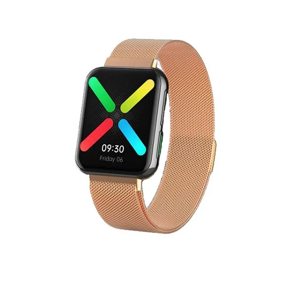 Bracelete Milanese Loop Fecho Magnético para Oppo Watch 46mm - Rosa Ouro