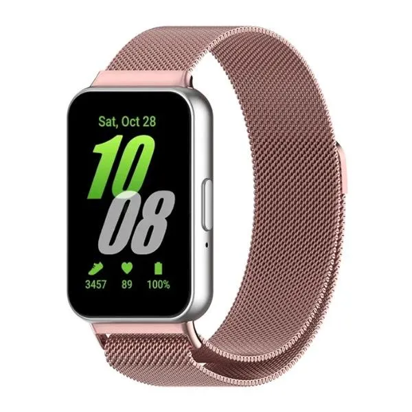 Bracelete Milanese Loop Fecho Magnético para Samsung Galaxy Fit3 40mm - Rosa