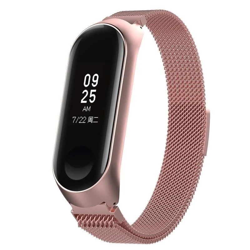 Bracelete Milanese Loop Fecho Magnético para Amazfit Band 5 - Rosa
