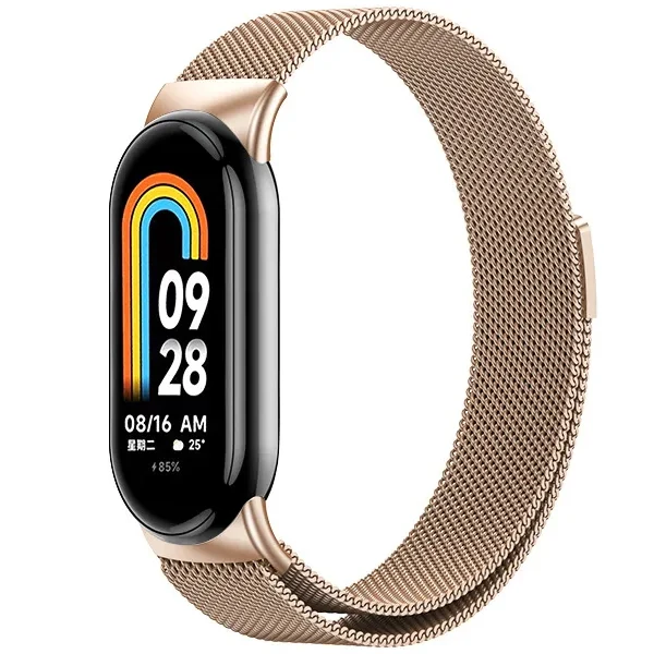 Bracelete Milanese Loop Fecho Magnético para Xiaomi Smart Band 9 - Rosa