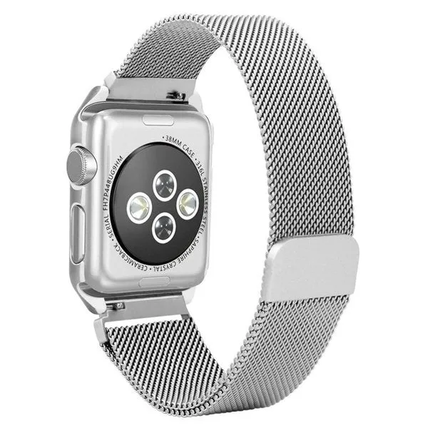 Bracelete Milanese Loop Fecho Magnético para Apple Watch Series 10 - 46mm - Cinza