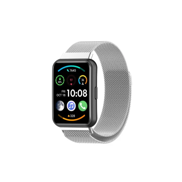 Bracelete Milanese Loop Fecho Magnético para Huawei Watch Fit 2 Elegant - Cinza