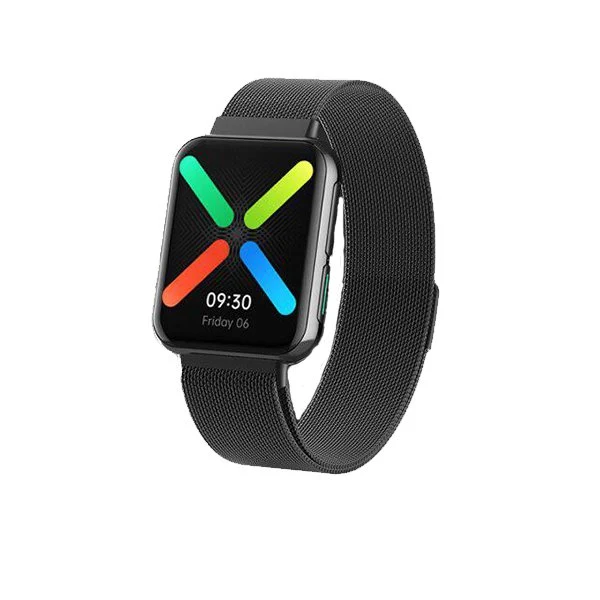 Bracelete Milanese Loop Fecho Magnético para Oppo Watch 46mm - Preto