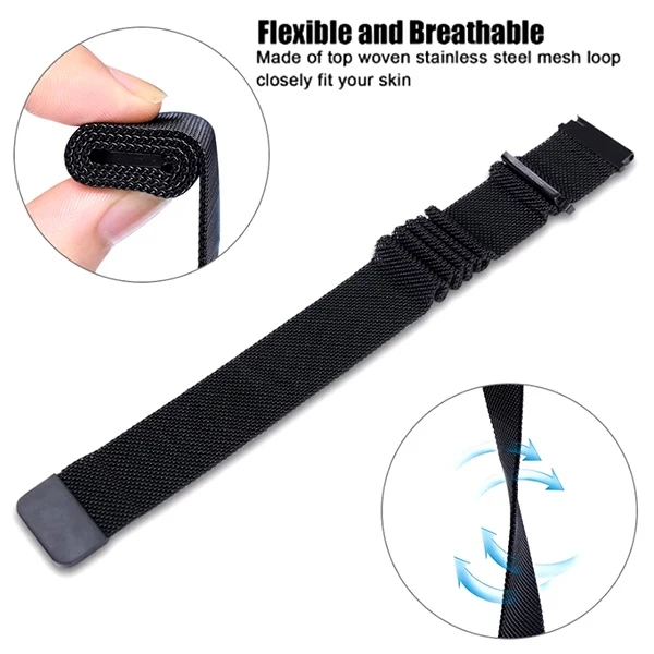 Bracelete Milanese Loop Fecho Magnético PHONECARE Para Oppo Watch X2 Mini - Preto