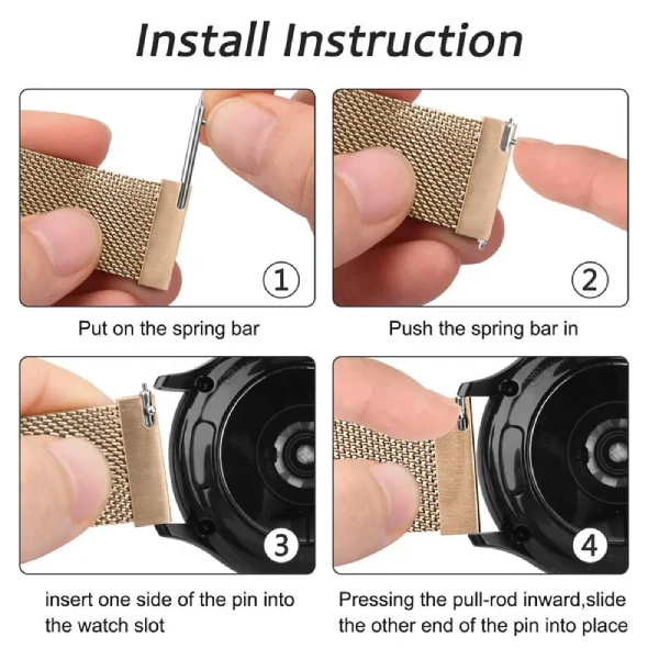 Bracelete Milanese Loop Fecho Magnético PHONECARE Para Oppo Watch X2 Mini - Ouro