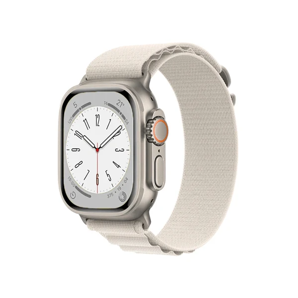Bracelete NylonSense Alpine S (Pulso de 130mm 160mm) para Apple Watch Series 9 Aluminum - 45mm - Branco