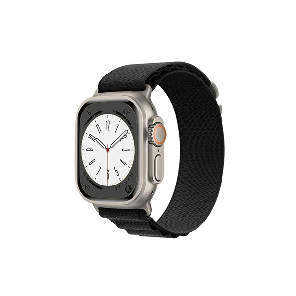 Bracelete NylonSense Alpine M (Pulso de 145mm 190mm) para Apple Watch Series 7 Aluminum - 41mm - Preto