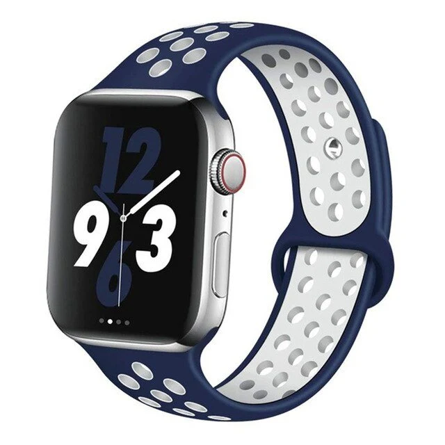 Bracelete SportyStyle para Apple Watch SE 3 - 44mm - Azul Escuro / Branco