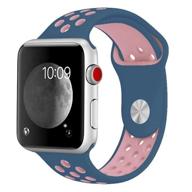 Bracelete Sportystyle para Apple Watch Series 11 - 42mm - Azul Escuro / Rosa