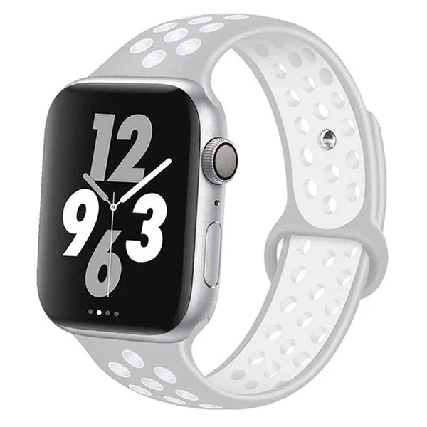Bracelete SportyStyle para Apple Watch Series 9 Aluminum - 45mm - Cinza / Branco