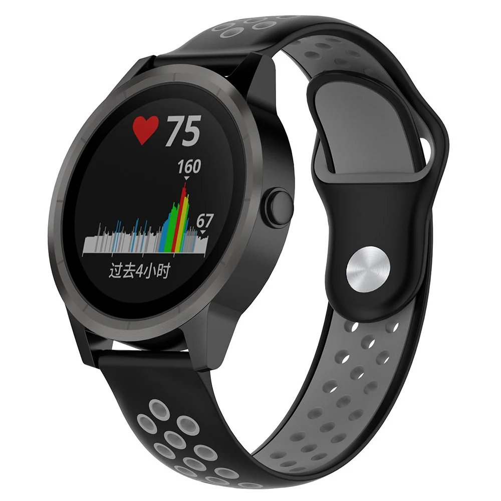Bracelete SportyStyle para Garmin Vivoactive 3 - Preto / Cinza