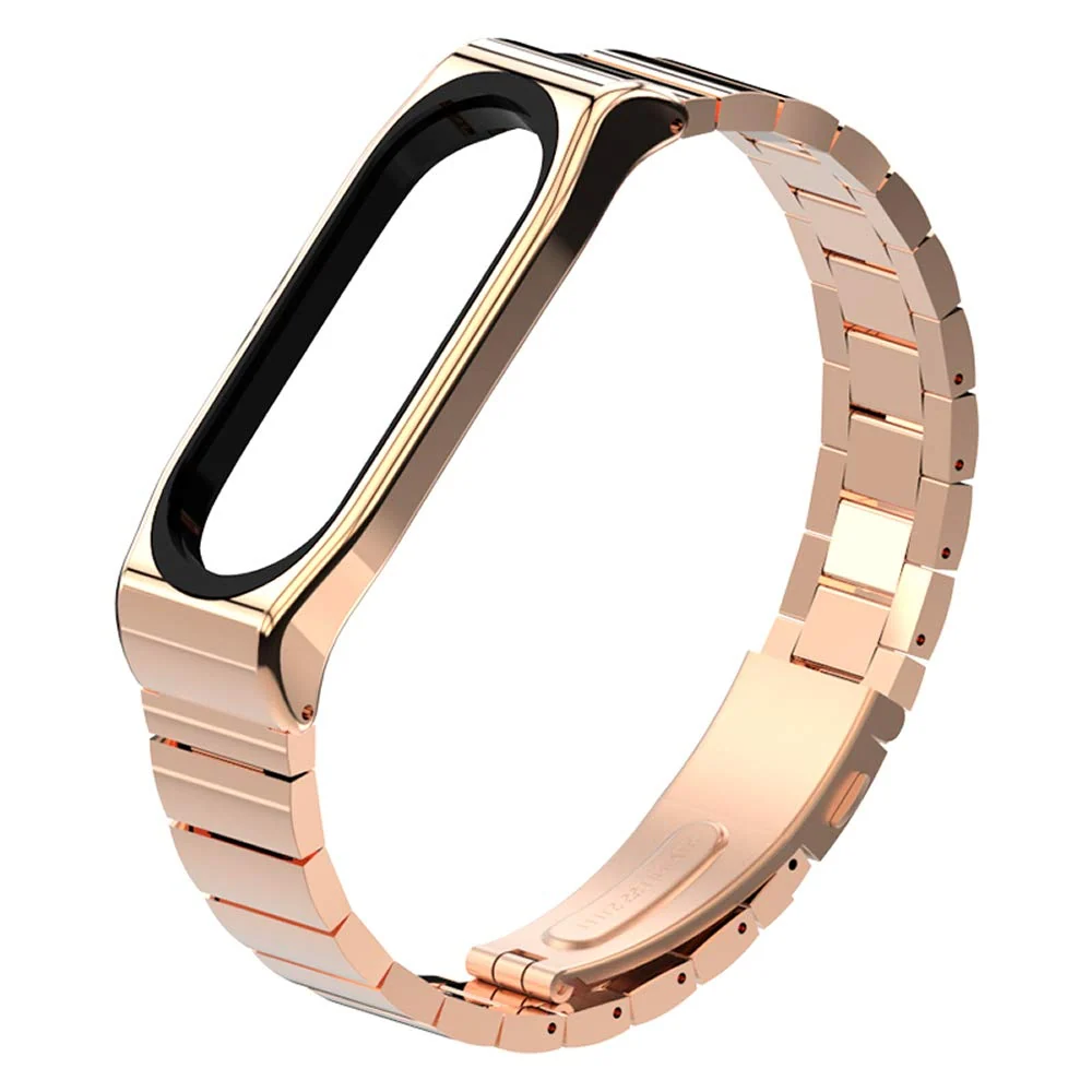Bracelete ço Stainless Lux + Ferramenta para Amazfit Band 5 - Ouro