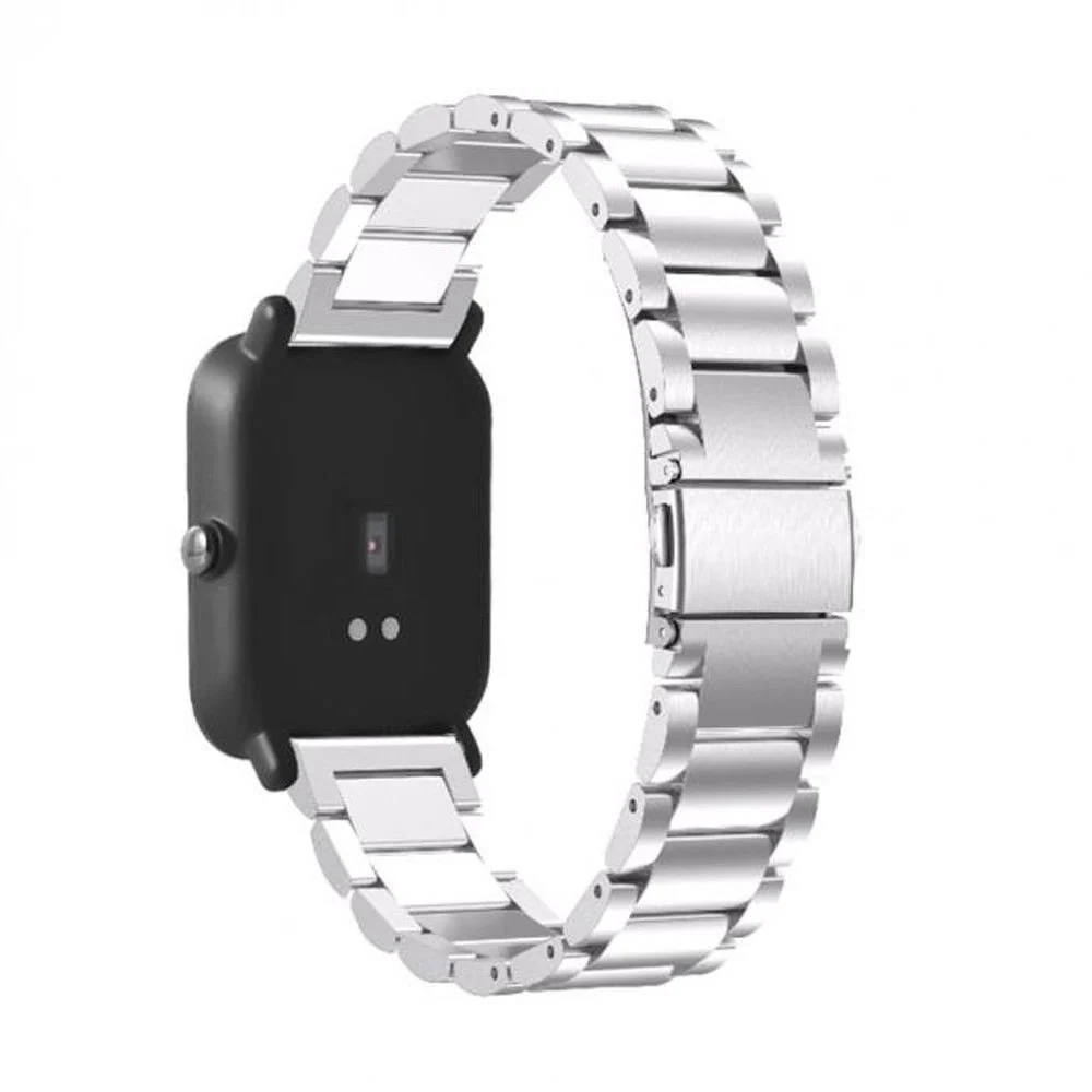 Bracelete ço Stainless Lux + Ferramenta para Amazfit GTR 42 - Cinza