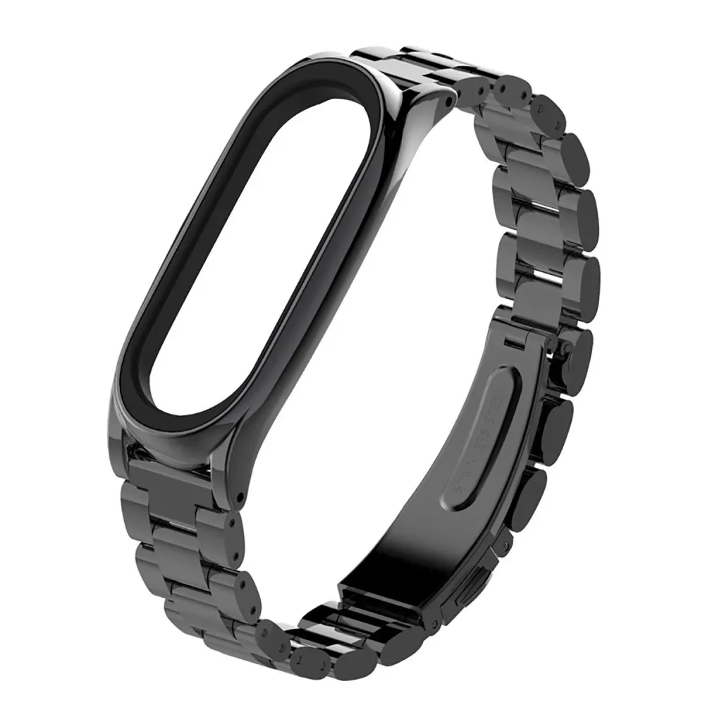 Bracelete ço Stainless Lux + Ferramenta para Amazfit Band 5 - Preto