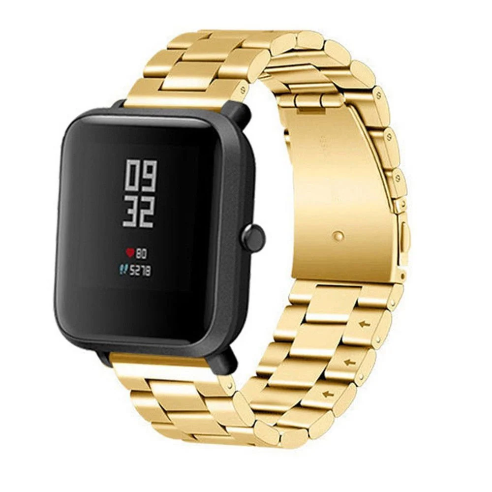 Bracelete ço Stainless Lux + Ferramenta para Amazfit Bip - Ouro