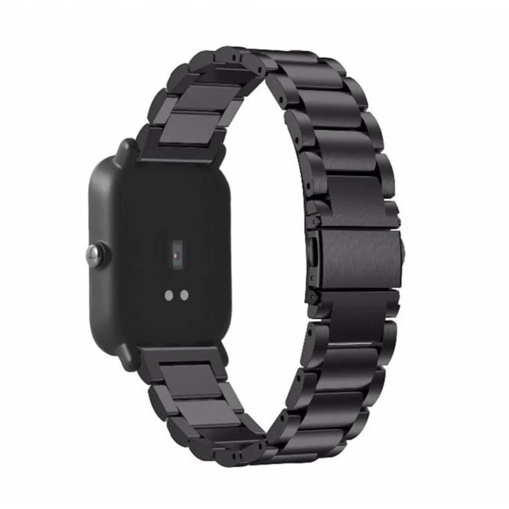 Bracelete ço Stainless Lux + Ferramenta para Amazfit GTS 2 mini - Preto