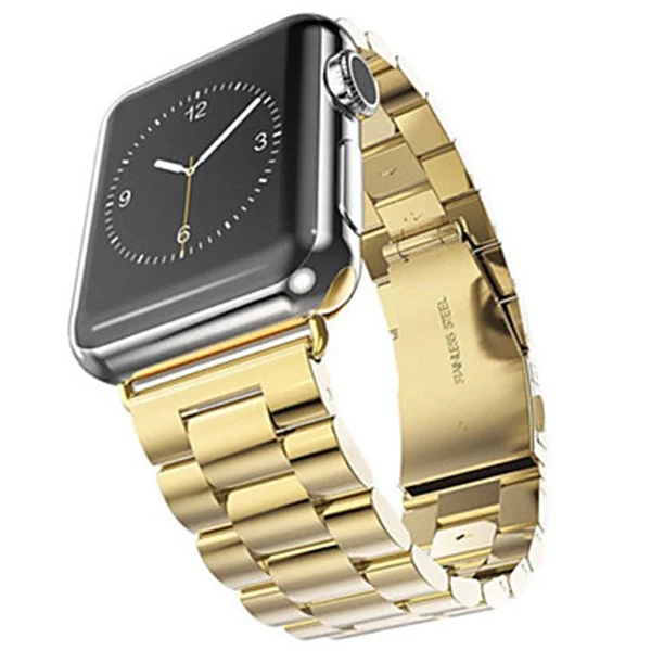 Bracelete ço Stainless Lux + Ferramenta para Apple Watch Series 11 - 46mm - Ouro