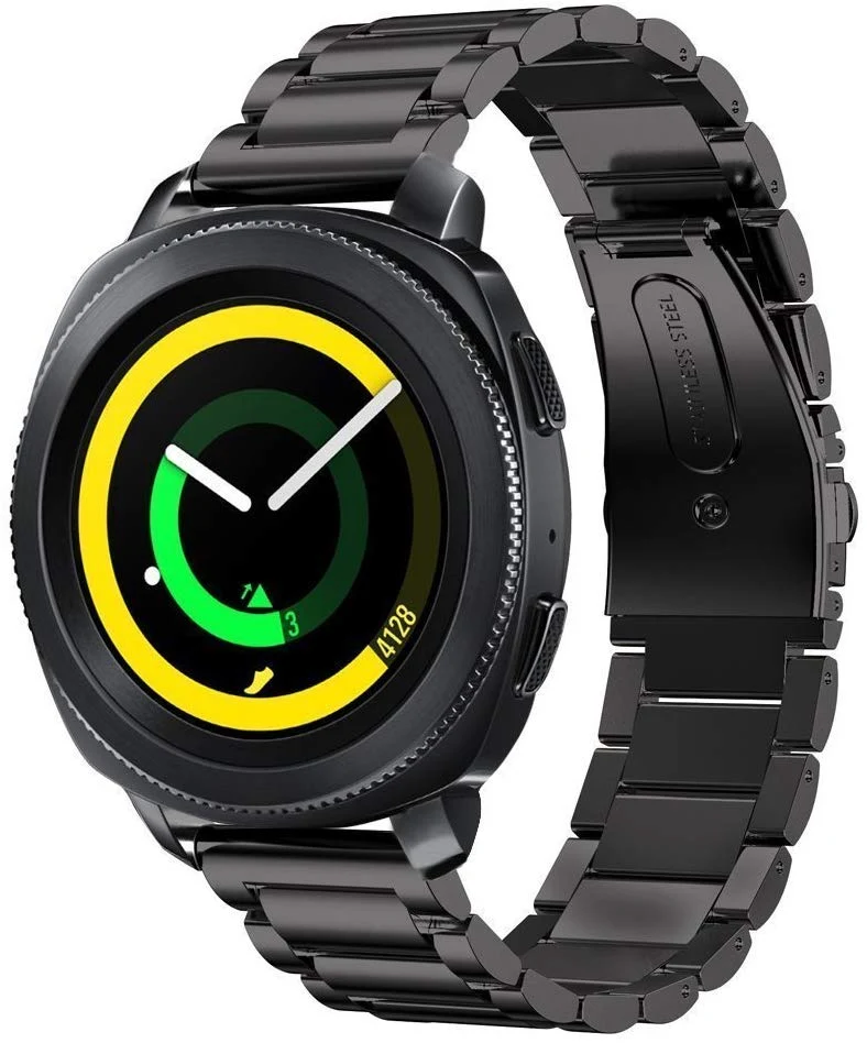 Bracelete ço Stainless Lux + Ferramenta para Garmin Forerunner 55 - Preto