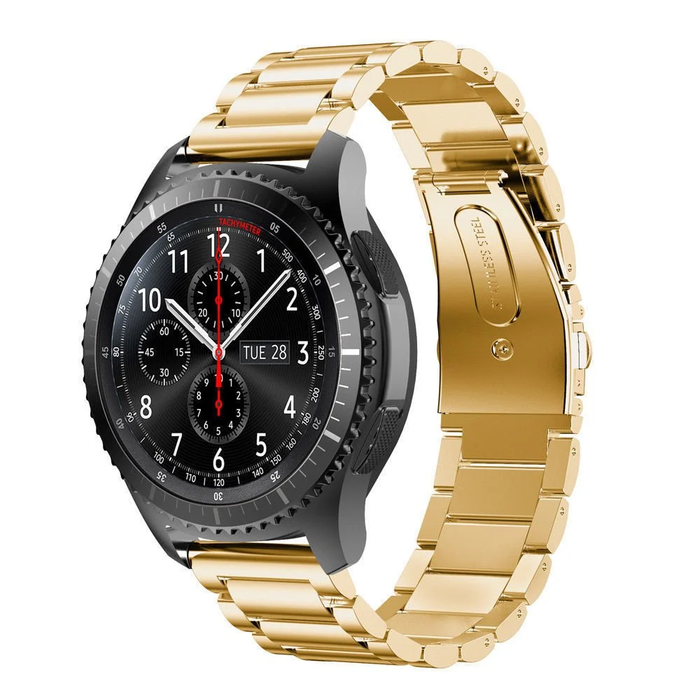 Bracelete ço Stainless Lux + Ferramenta para Huawei Watch 3 Classic - Ouro