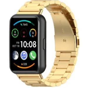 Bracelete ço Stainless Lux + Ferramenta para Huawei Watch Fit 2 Elegant - Ouro