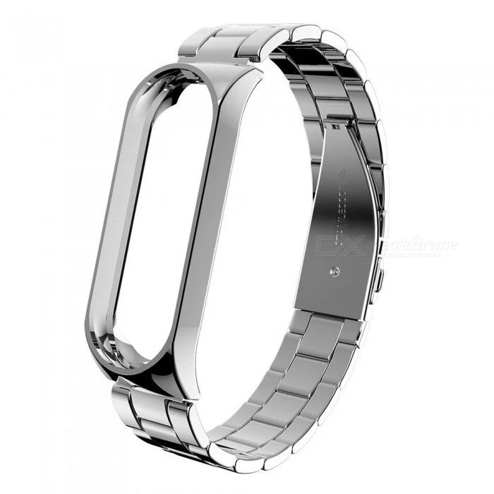 Bracelete ço Stainless Lux + Ferramenta para Xiaomi Mi Band 6 / Mi Smart Band 6 - Cinza