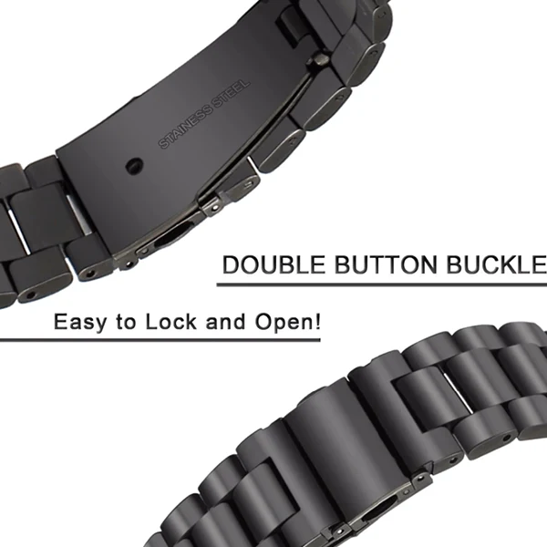 Bracelete ço Stainless Lux + Ferramenta PHONECARE Para Amazfit Balance 2 - Preto