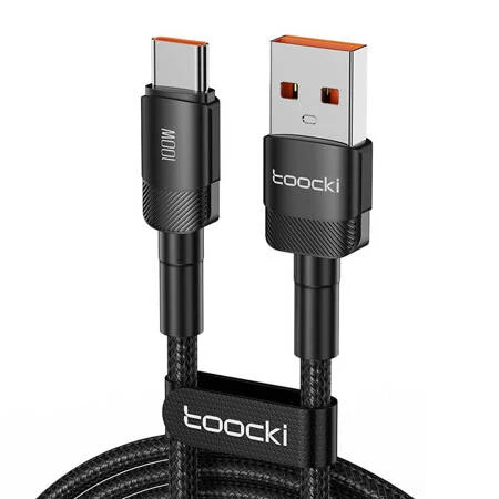 CABLE USB- TO USB-C TOOCKI TXCT-HY01, 1M, FC 100W (BLACK)