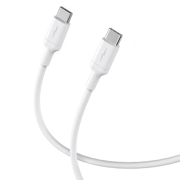 Cabo de Carga Rápida Type C - Type C 60W 3.0A 1m com Tecnologia PD Lekus para Apple MacBook Pro (16 polegadas, 2019) - Branco