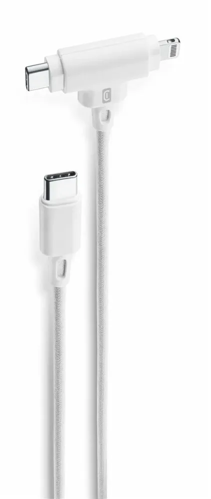 Cabo Carregamento Cellularline Dual USB-C/Lightning 1,5m