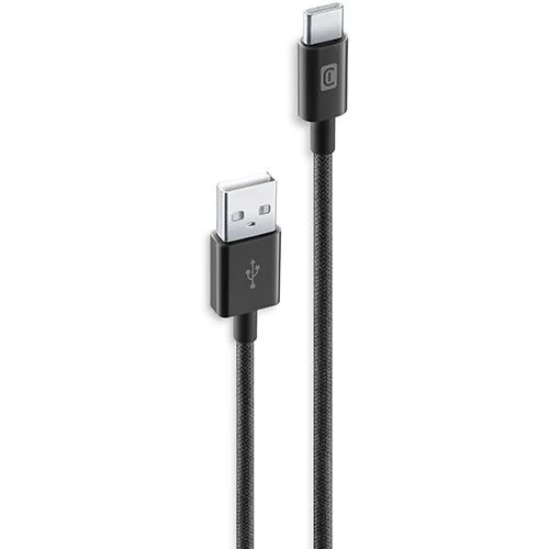Cabo Entrançado Cellular Line Power USB para USB-C 1.5m - Preto