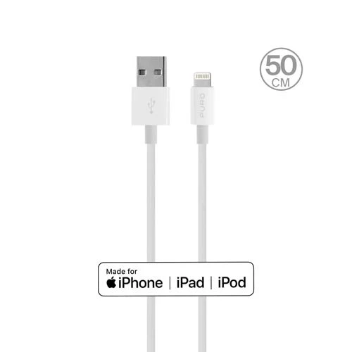 Cabo Plano Puro MFI USB para Lightning 0.5m - Branco