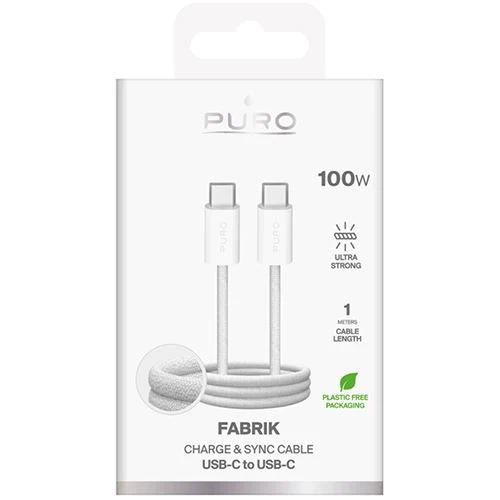 Cabo TPE USB-C Puro Fabrik 1m - Branco
