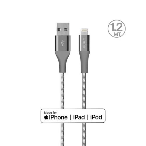 Cabo USB - Lightning Puro Fabrik 1.2m - Cinzento