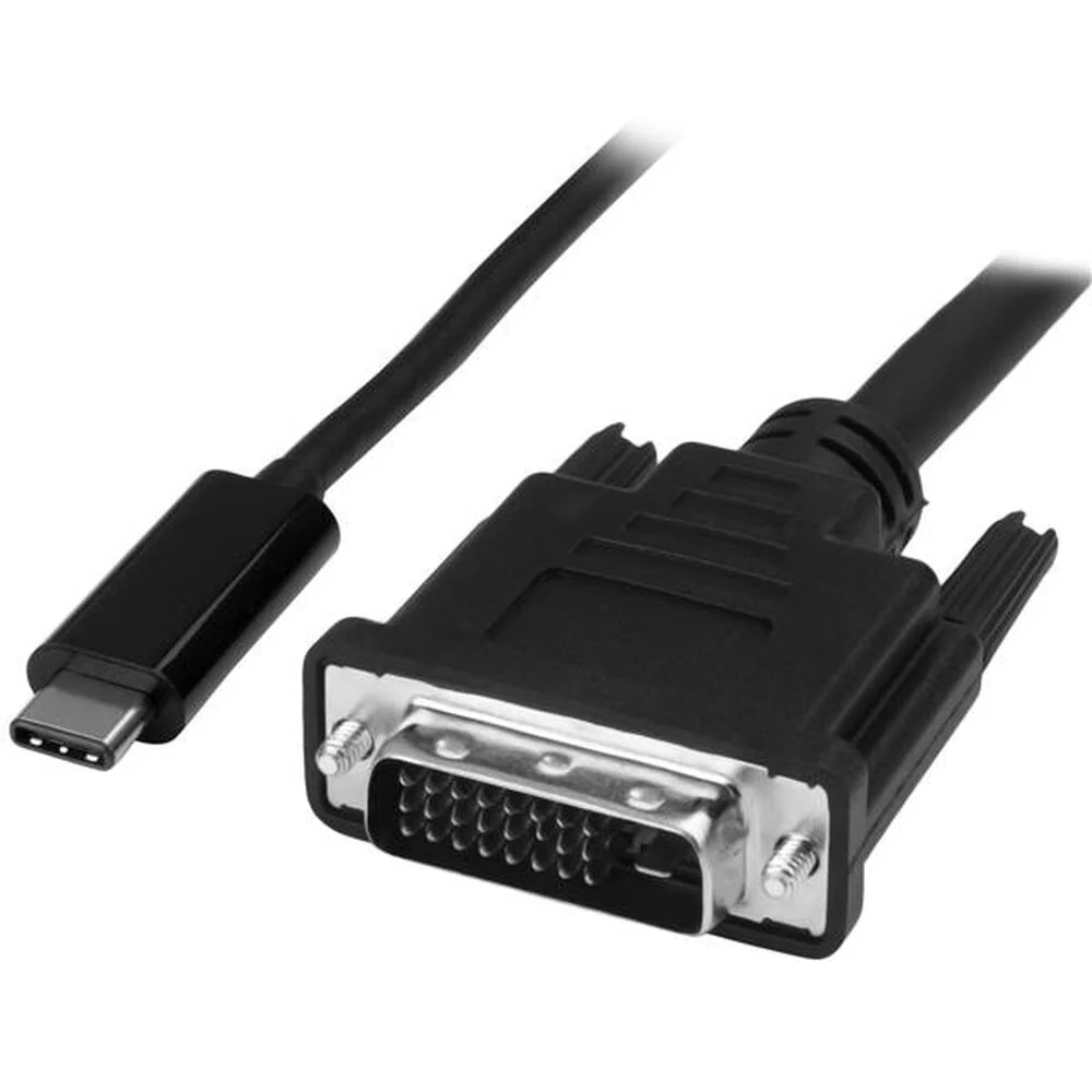 Cabo USB C para DVI-D Startech CDP2DVIMM1MB Preto 1 m