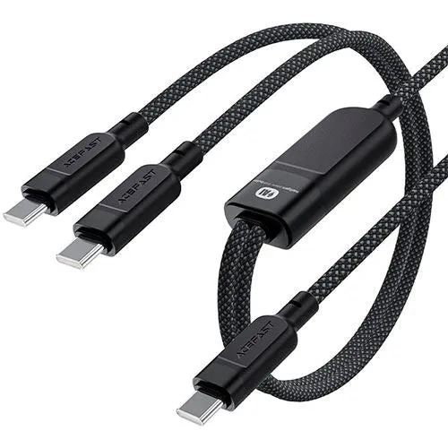 Cabo USB-C para 2x USB-C Acefast C5-11 | 1.2 M | 100 W - Preto