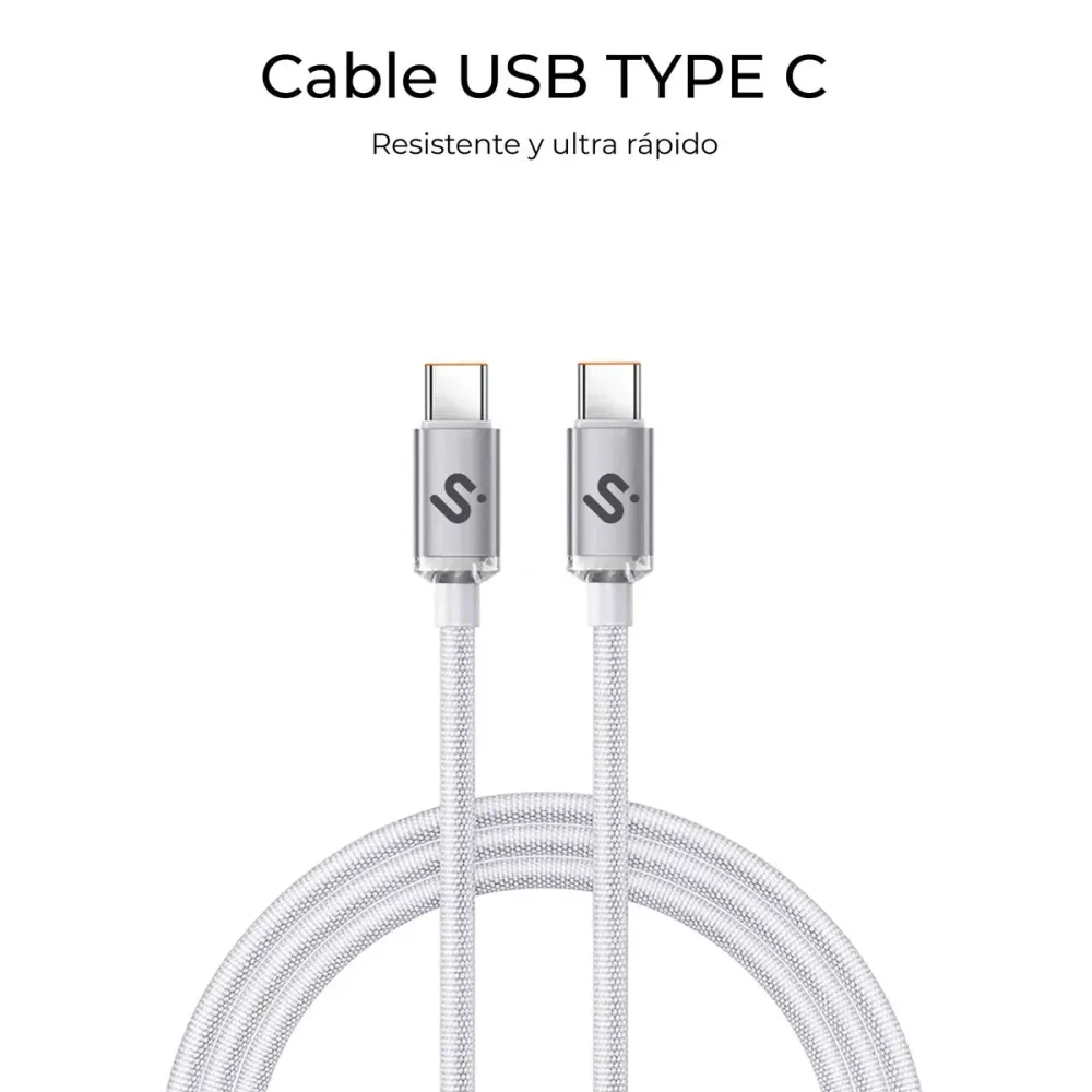 Cabo USB-C para USB-C Subblim OPTIMUS Branco 2 m