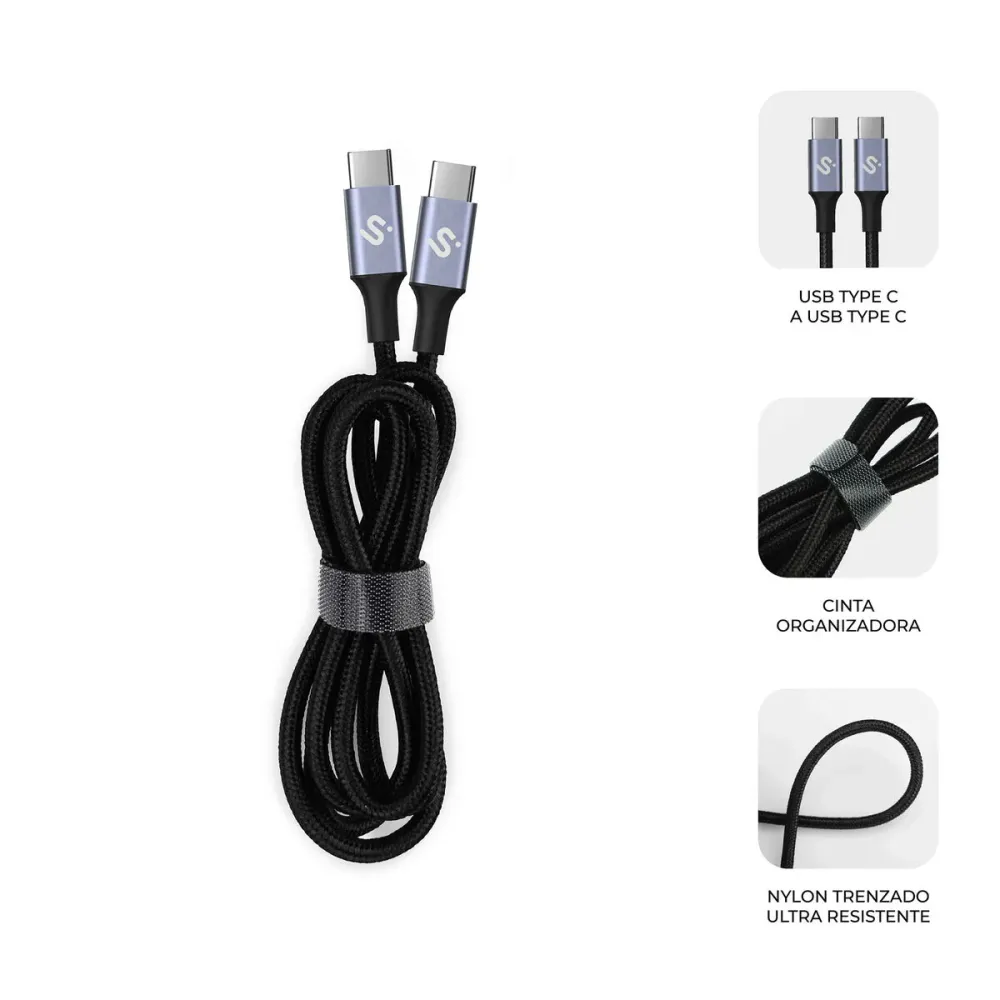 Cabo USB-C para USB-C Subblim PLUS Preto 1 m