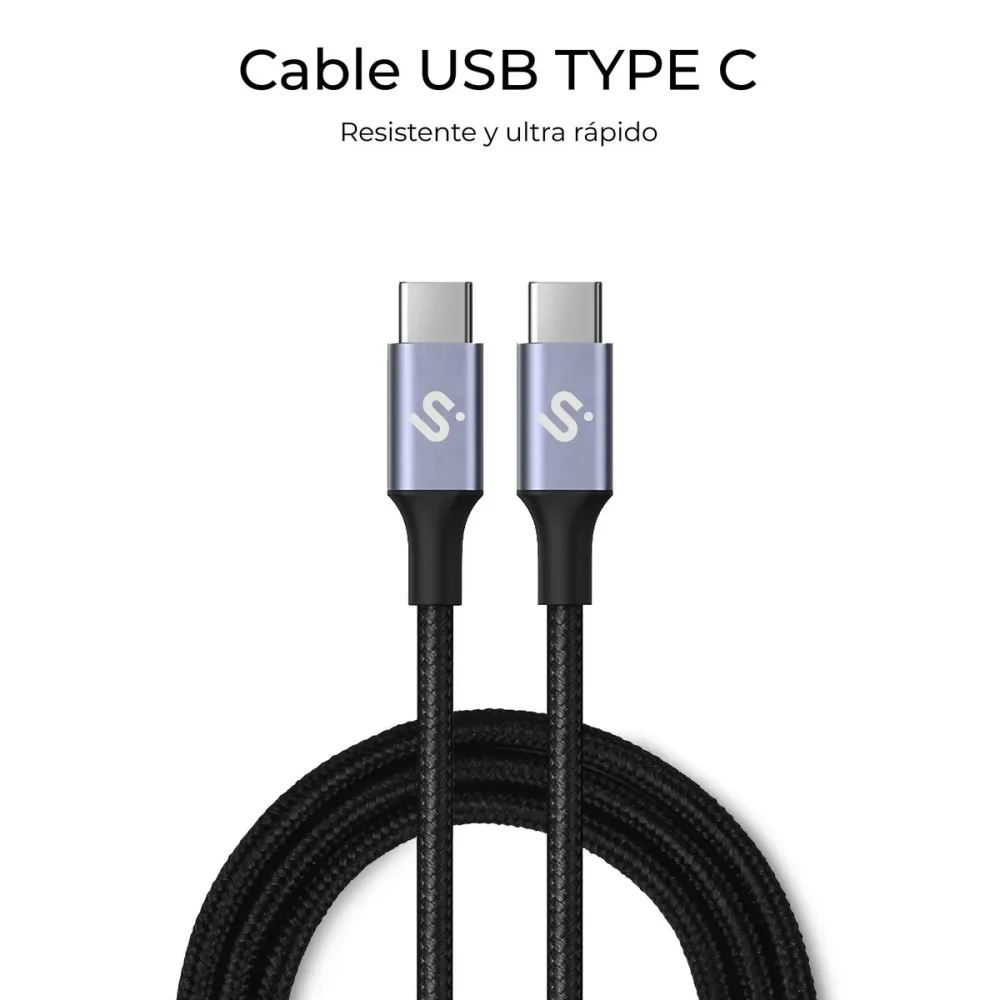 Cabo USB-C para USB-C Subblim PLUS Preto 1 m